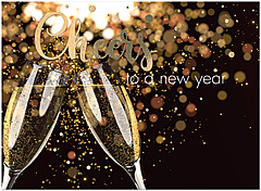Here's to the year ahead. May it be full of hope and happiness. New Year Toast H2428U-AA